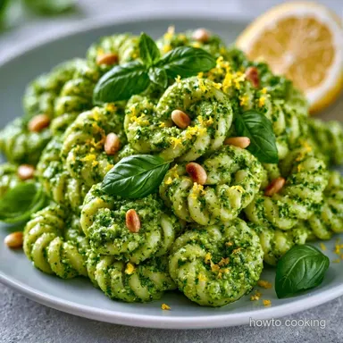 Lemon Basil Pesto Pasta in 20 Minutes Recipe Card