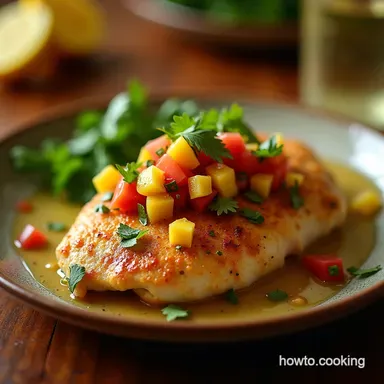 Sunshine Zest Lemon Ginger Chicken with Pineapple Salsa Recipe Card