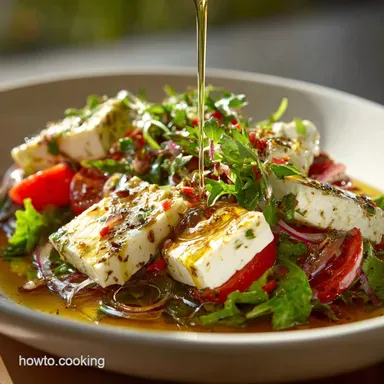 Mediterranean Salad: Bright Feta Lemon-Oregano Vinaigrette Recipe Card