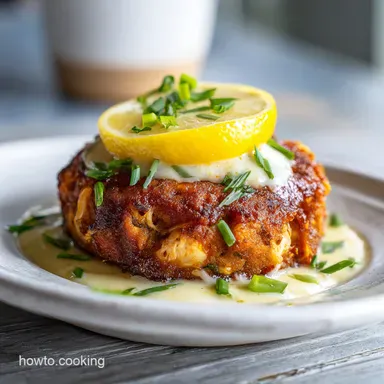 Mahogany Crust Crab Cake with Lemon Butter Sauce for 4 Servings