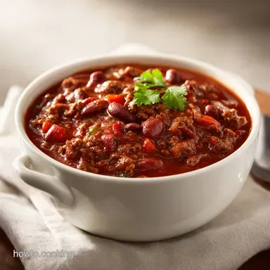 Mexican Pinto Bean Chili with Ground Beef Recipe Card