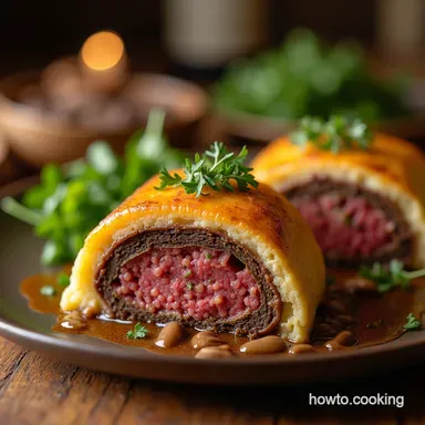 Effortless Minced Beef Wellington with Golden Puff Pastry Recipe Card