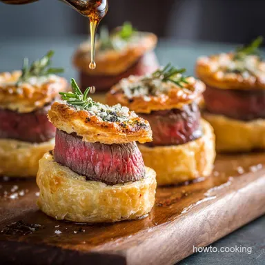 Mini Beef Wellington Bites: Elegant Appetizers with Crispy Pastry Recipe Card
