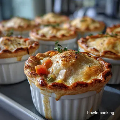 Mini Chicken Pot Pies for 12: Baked Crispy