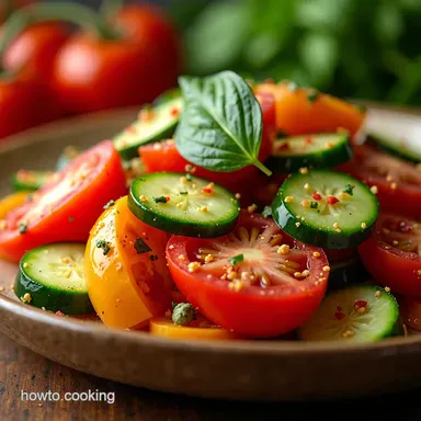 Easy Moroccan Tomato and Cucumber Salad Recipe 15 Mins Recipe Card
