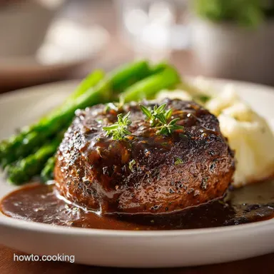 Old Fashioned Hamburger Steaks with Onion Gravy for 4 Servings Recipe Card