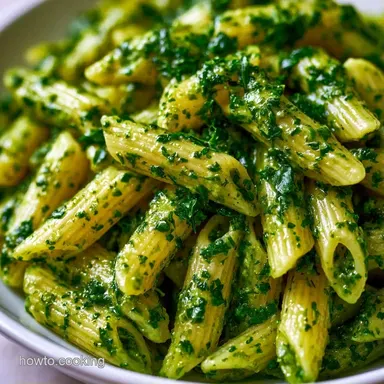 One Pot Creamy Pesto Pasta in 20 Minutes Recipe Card