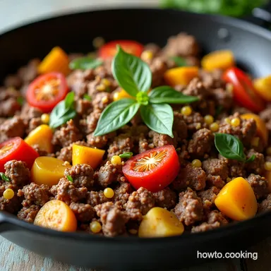 Healthy Ground Beef Veggie Skillet Easy OnePan Dinner