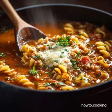 The Best Healthy Lasagna Soup Recipe OnePot High Protein Recipe Card