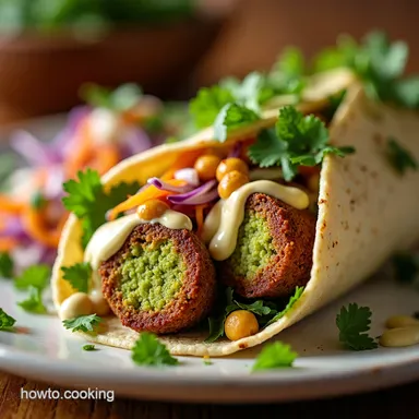 The Ultimate Vegan Falafel Wrap with Crispy Baked Chickpeas Recipe Card