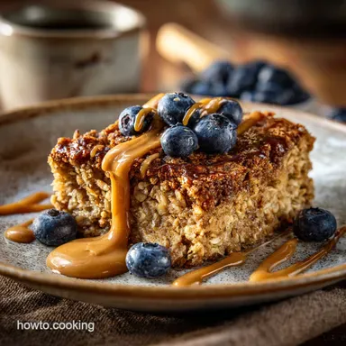 The Ultimate Peanut Butter Baked Oatmeal Recipe Cozy Easy Meal Prep Recipe Card