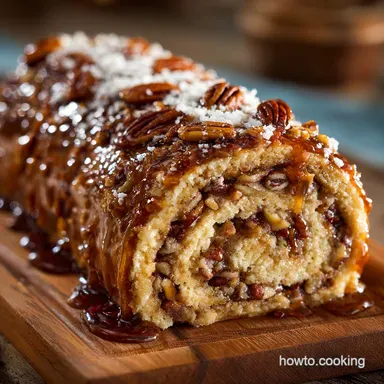 Pecan Pie Cake Roll: Decadent Autumn Cake Roll Recipe Recipe Card