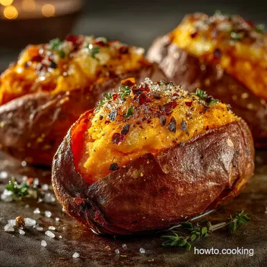 Perfect Baked Sweet Potatoes Fluffy Centre Crispy Jacket Skin