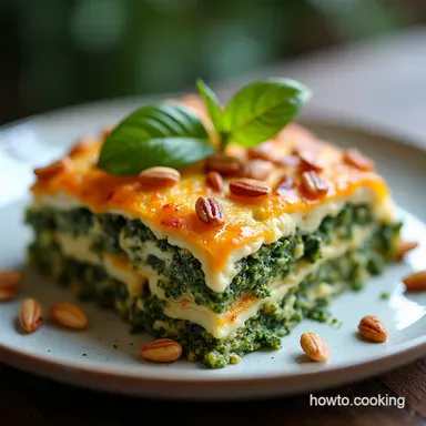 Easy Lasagna al Pesto with Creamy Ricotta B&eacute;chamel
