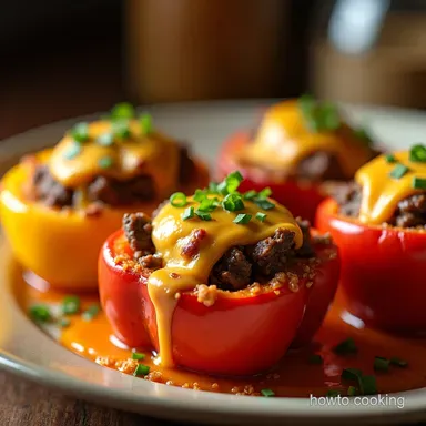 Philly Cheesesteak Stuffed Peppers Liberty Bell Bites Recipe Card