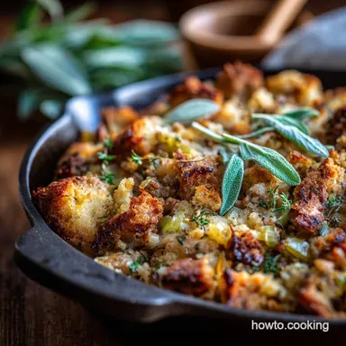 Homemade Stuffing: The Proper Sausage Sage Recipe for Thanksgiving Recipe Card