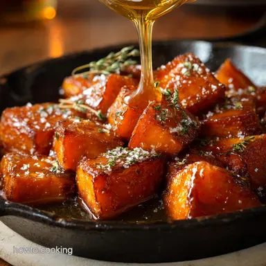 Southern Oven Candied Sweet Potatoes Sticky Maple Brown Sugar Glaze Recipe Card