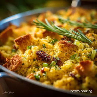Southern Thanksgiving Menu: The Fluffiest Cornbread Dressing Recipe Recipe Card