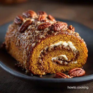 Pumpkin Pecan Cake Roll The Secret to NoCrack Rolling Recipe Card