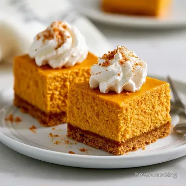 Pumpkin Spice Cheesecake Bars: 16 Squares Recipe Card