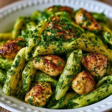 Quick Chicken Pesto Pasta in 25 Minutes Recipe Card