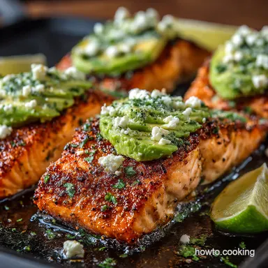 Quick Baked Salmon with Creamy Avocado My GoTo Weeknight Dinner Recipe Card