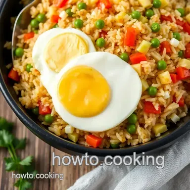 Quick Egg Fried Rice with Veggies Delight Recipe Card