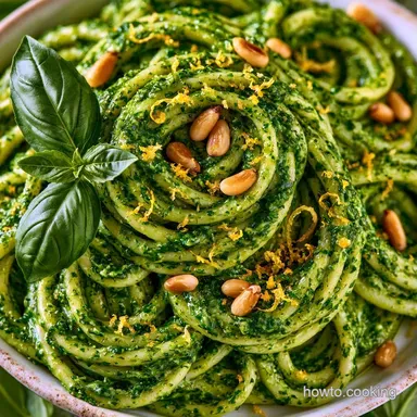 Quick Lemon Pesto Pasta in 15 Minutes Recipe Card
