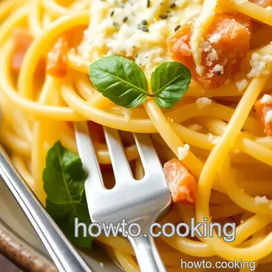 My Family's Favorite Quick Spaghetti Carbonara - Creamy Delight Recipe Card