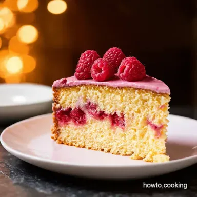 Raspberry Cake Delight My Rhapsody cake with raspberry filling Recipe Card