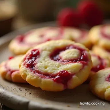 Buttery Raspberry Swirl Shortbread Cookies Recipe Easy Tea Time Treat Recipe Card