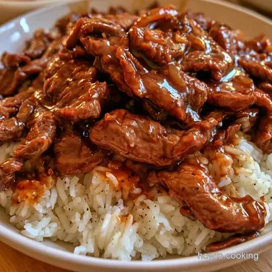 Rice Cooker Beef Pepper Rice for 4 Recipe Card
