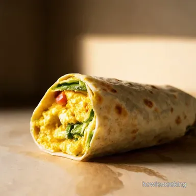 Rise Shine Vegetarian Breakfast Burrito Easy Delicious Recipe Card