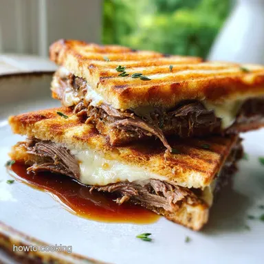 Roast Beef Panini with Au Jus: Slow-Cooked