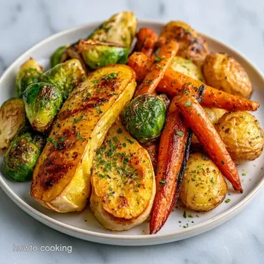 Roasted Autumn Vegetables for 8 Servings Recipe Card