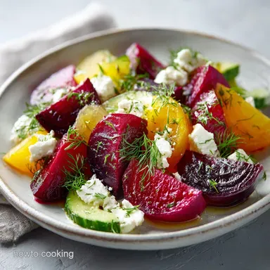 Roasted Beet Salad with Feta Cucumbers in 35 Minutes Recipe Card