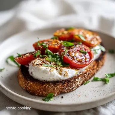 Tomato Burrata Toast Recipe: Roasted for 20 Minutes Recipe Card
