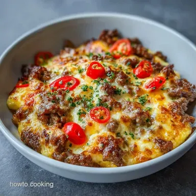 Rotel Cheese Dip with Ground Beef Recipe Card