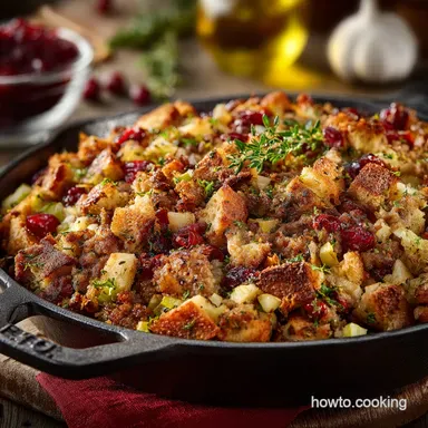 Sausage Apple and Cranberry Stuffing: The Best Festive Side Dish Recipe Card
