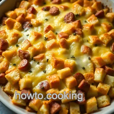 Sausage Egg & Cheddar Breakfast Casserole presentation