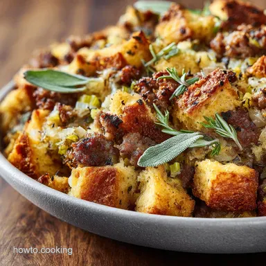 Thanksgiving Stuffing with Sausage: Crispy Sourdough and Sage Recipe Card