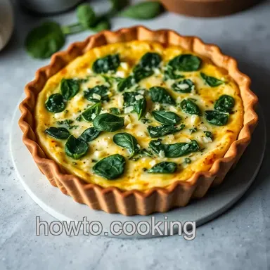 Classic Spinach and Cheese Quiche Recipe: A Savory French Delight Recipe Card