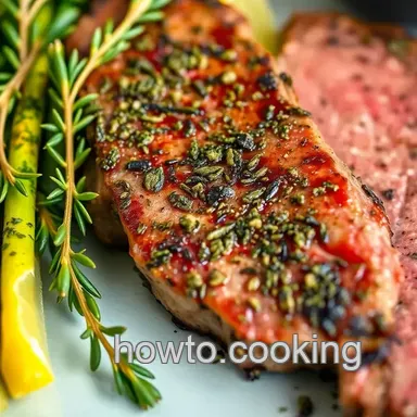 Sear Sirloin Steak with Flavorful Herb Crust Recipe Card