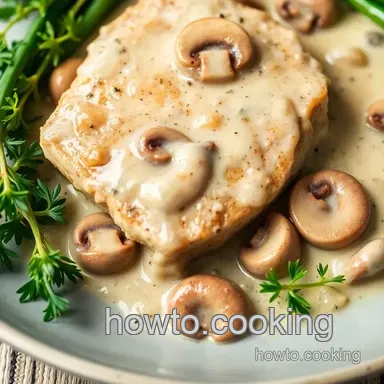 My Juicy Sear Veal in Delicious Creamy Mushroom Sauce: A Family Favorite! Recipe Card