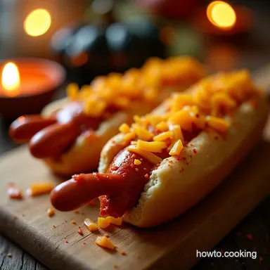 20 Recettes dApro Halloween Effrayantes Severed Finger Dogs Recipe Card