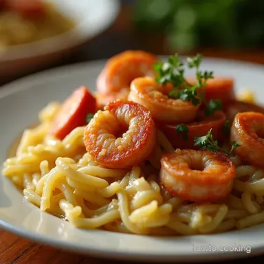 Shrimp Sausage Fried Cabbage Lowcountry Comfort Food Recipe Card