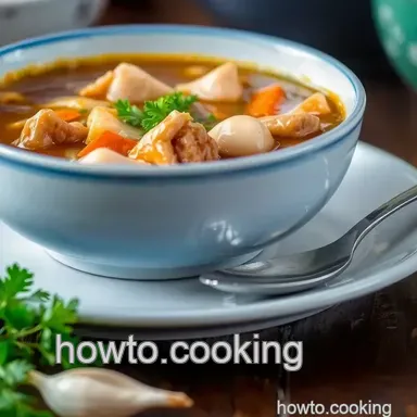 Comforting Simmered Tripe Soup with Spicy Sauce: A Hearty Delight Recipe Card