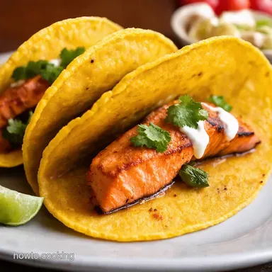 Sizzle Spice Grilled salmon tacos with Chipotle Crema Recipe Card