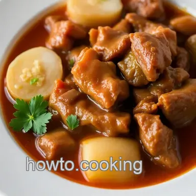 My Family's Favorite Slow Cooked Menudo - Hearty Mexican Delight Recipe Card