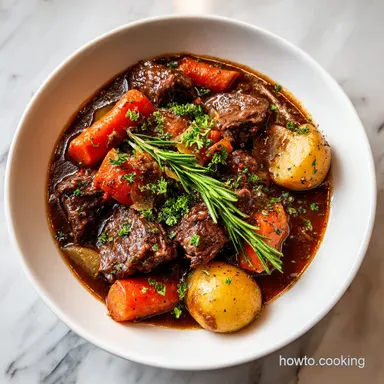 Slow Cooker Beef Stew with Onion Soup Mix Recipe Card